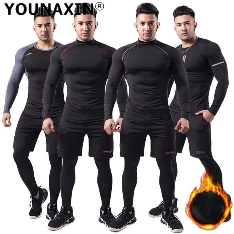 Yoga Fitness Training - 3-delig heren pluche warm sportpak thermische